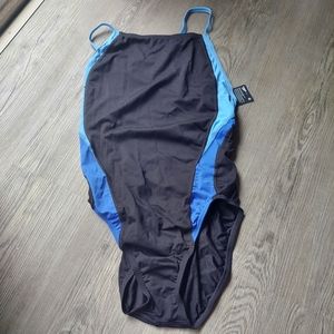 Speedo Endurance Size 38 Navy Blue and Black Competition Suit